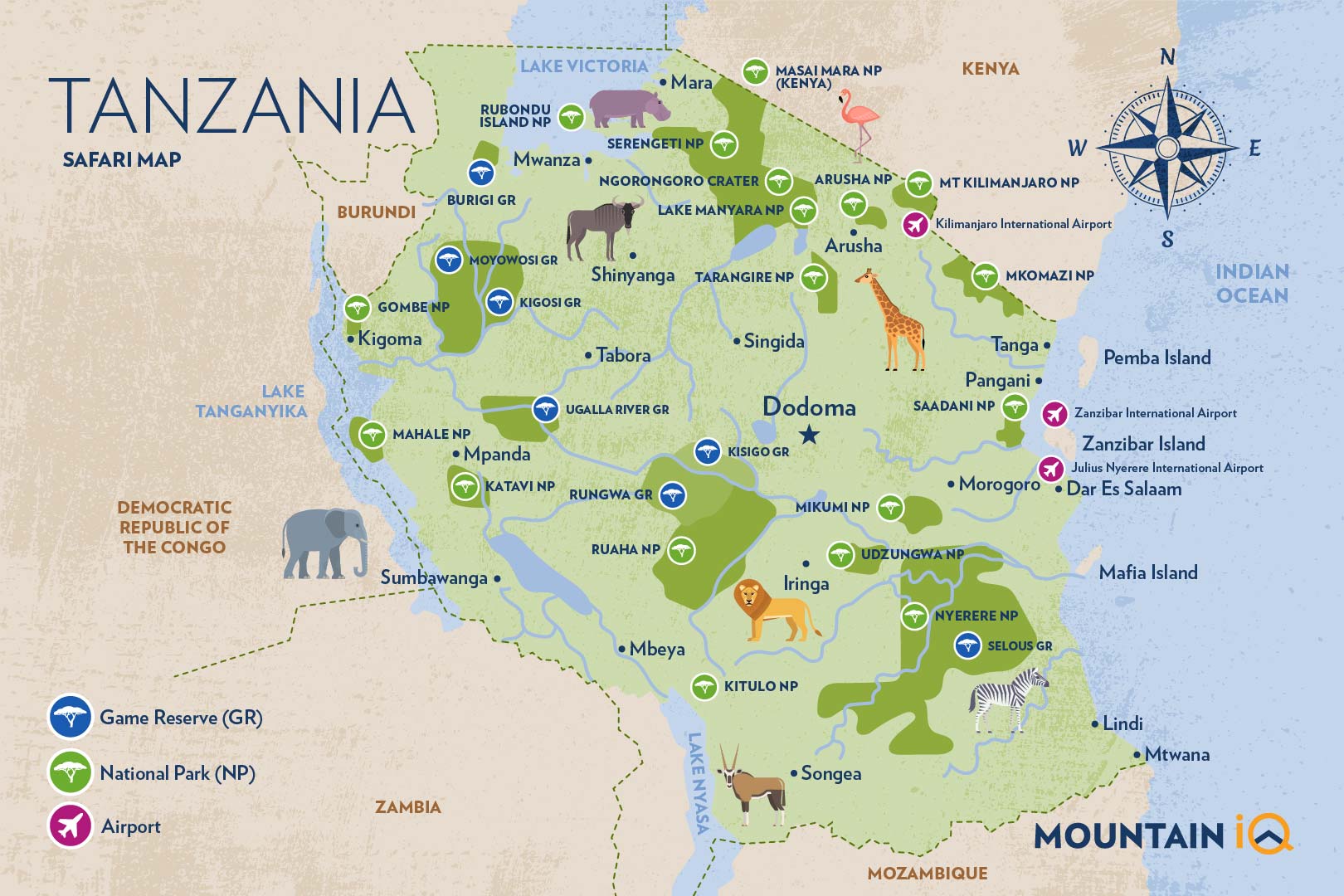 Tanzania Safari Map