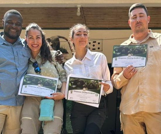 Our Guests with their Chimpanzee Tracking Certificates