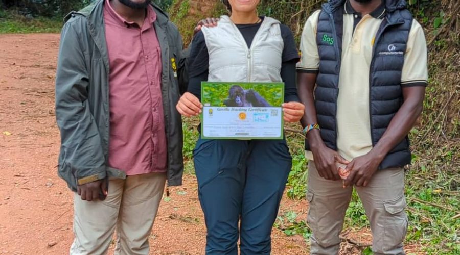 Our Guest with a Gorilla Trekking Certificate